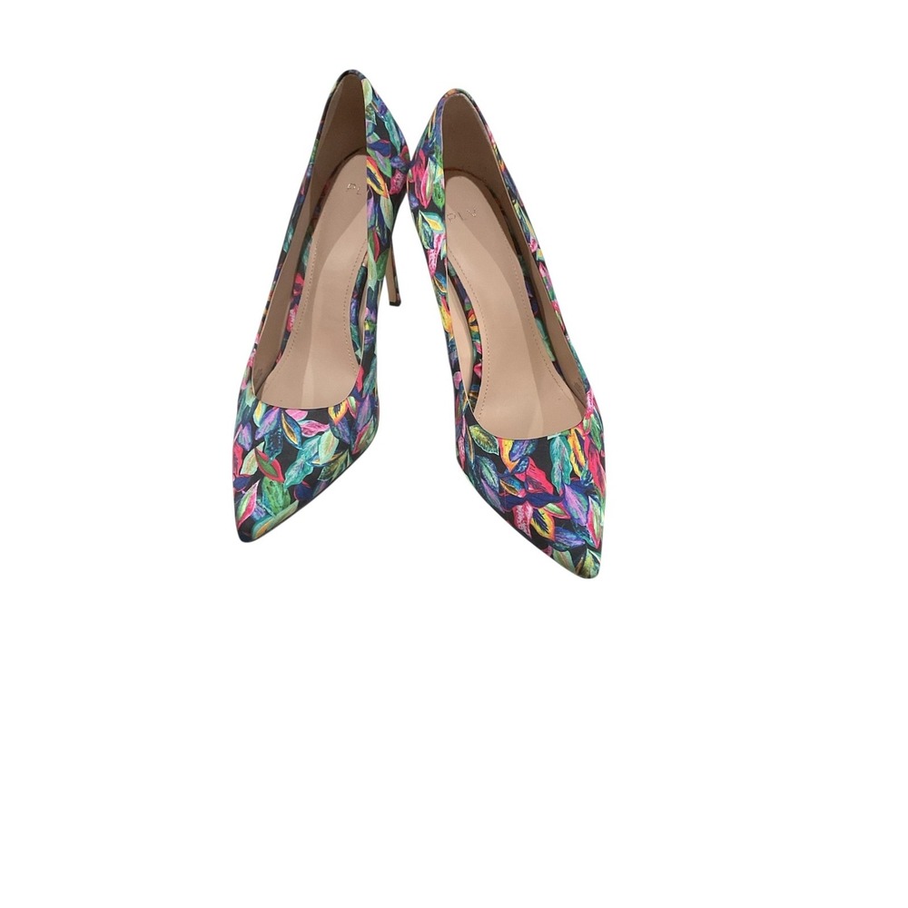 $298 POUR LA VICTOIRE Celeste Pointy Toe Pump Heels Floral Tropic Trip Satin 10